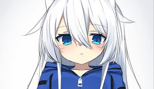 Preview wallpaper girl, ears, jacket, anime, art