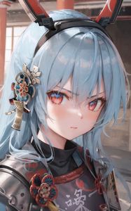 Preview wallpaper girl, ears, jewelry, armor, anime