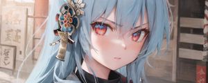 Preview wallpaper girl, ears, jewelry, armor, anime