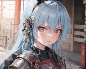 Preview wallpaper girl, ears, jewelry, armor, anime