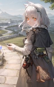 Preview wallpaper girl, ears, journey, trail, anime, art
