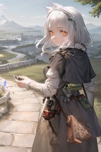 Preview wallpaper girl, ears, journey, trail, anime, art