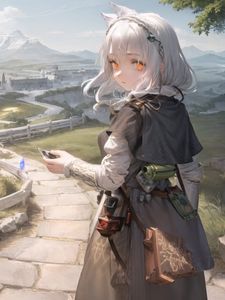 Preview wallpaper girl, ears, journey, trail, anime, art