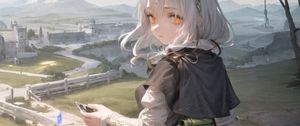 Preview wallpaper girl, ears, journey, trail, anime, art