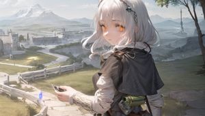 Preview wallpaper girl, ears, journey, trail, anime, art