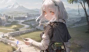 Preview wallpaper girl, ears, journey, trail, anime, art