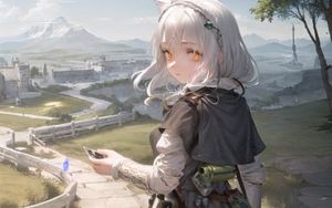 Preview wallpaper girl, ears, journey, trail, anime, art