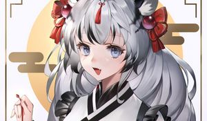 Preview wallpaper girl, ears, kimono, anime