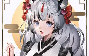 Preview wallpaper girl, ears, kimono, anime