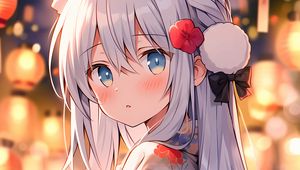 Preview wallpaper girl, ears, kimono, bow, anime