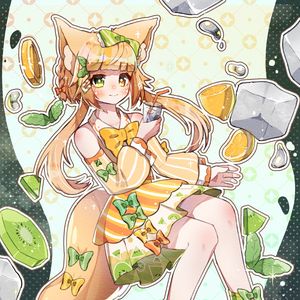 Preview wallpaper girl, ears, lemonade, ice, anime, art