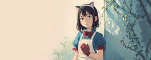 Preview wallpaper girl, ears, maid, glove, anime