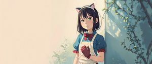 Preview wallpaper girl, ears, maid, glove, anime