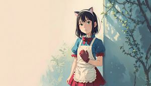 Preview wallpaper girl, ears, maid, glove, anime