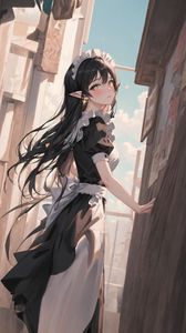 Preview wallpaper girl, ears, maid, art, anime
