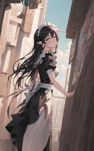 Preview wallpaper girl, ears, maid, art, anime