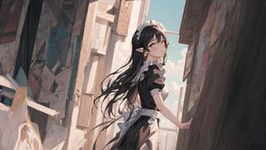 Preview wallpaper girl, ears, maid, art, anime