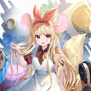 Preview wallpaper girl, ears, mouse, sweets, anime, art