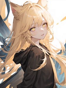 Preview wallpaper girl, ears, neko, hair, anime