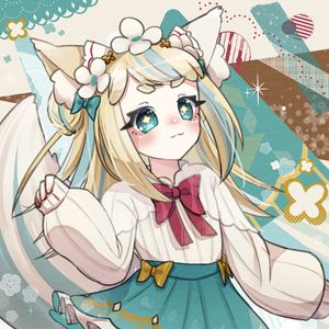 Preview wallpaper girl, ears, neko, anime, art, cartoon, cute