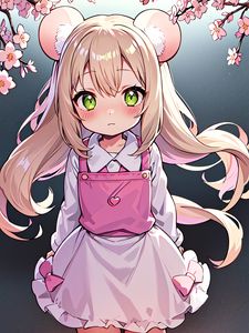 Preview wallpaper girl, ears, neko, pink, anime