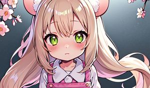 Preview wallpaper girl, ears, neko, pink, anime