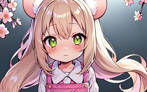 Preview wallpaper girl, ears, neko, pink, anime
