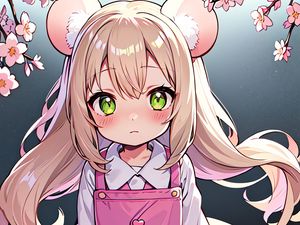 Preview wallpaper girl, ears, neko, pink, anime