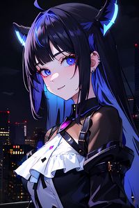 Preview wallpaper girl, ears, piercing, blue, anime