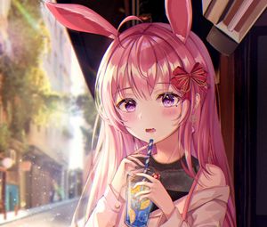 Preview wallpaper girl, ears, rabbit, anime, cute