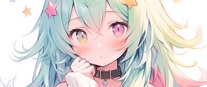 Preview wallpaper girl, ears, stars, choker, anime