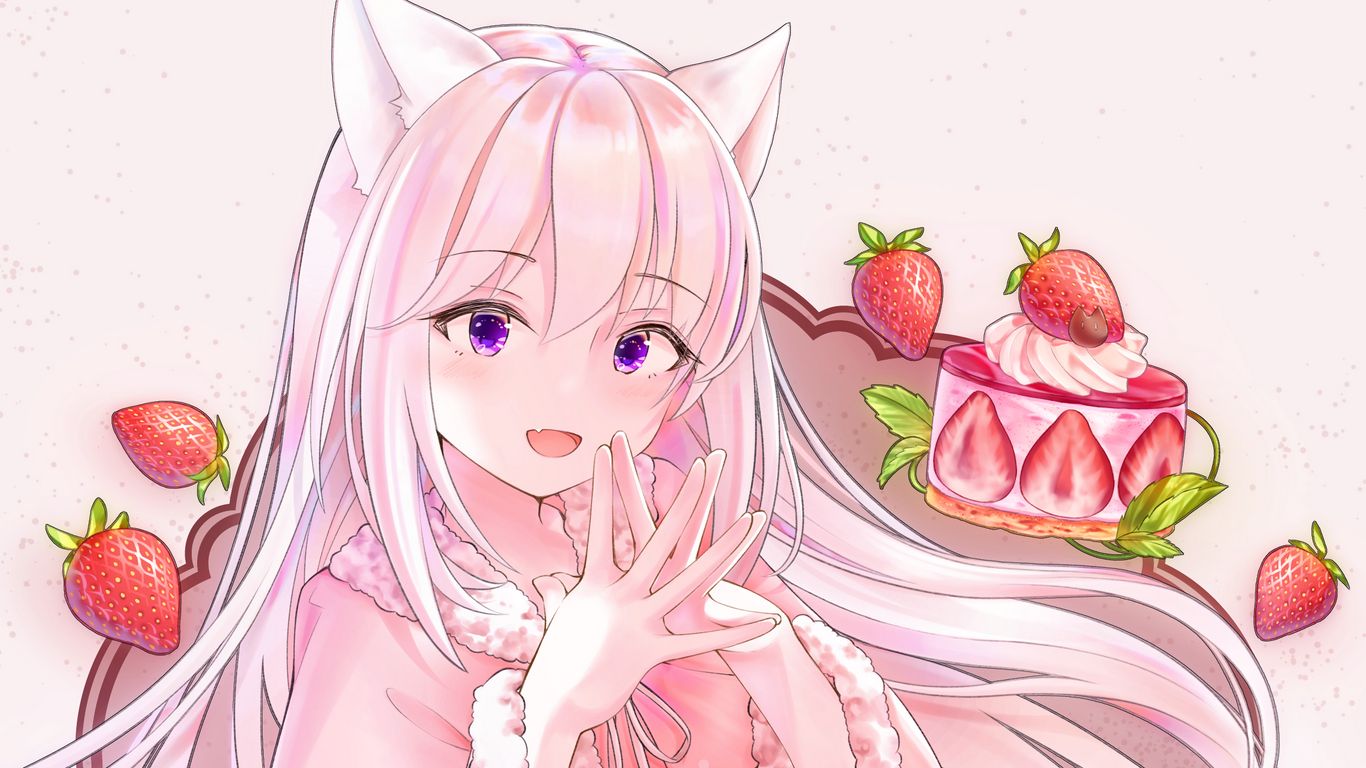 Hình nền nhân vật gái anime với quả dâu tây tươi sáng là một điểm nhấn đáng yêu trên thiết bị của bạn. Tận hưởng sự tươi mới và đáng yêu của loạt anime girl with strawberry wallpaper này. 