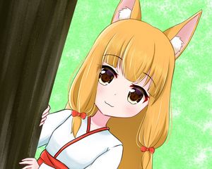 Preview wallpaper girl, ears, tail, fox, anime, art