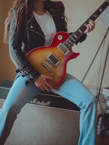 Preview wallpaper girl, electric guitar, guitar, musician, music