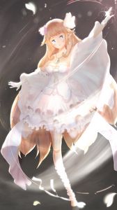 Preview wallpaper girl, elf, dress, anime, art, light