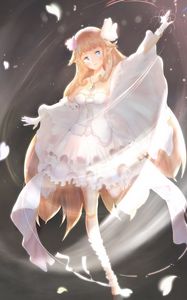Preview wallpaper girl, elf, dress, anime, art, light