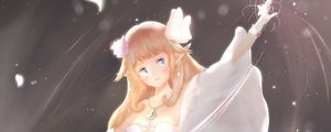 Preview wallpaper girl, elf, dress, anime, art, light