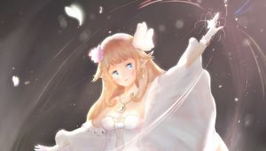 Preview wallpaper girl, elf, dress, anime, art, light