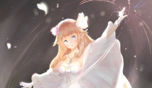 Preview wallpaper girl, elf, dress, anime, art, light