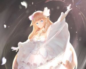 Preview wallpaper girl, elf, dress, anime, art, light