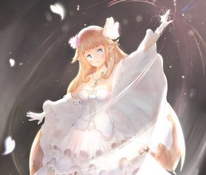 Preview wallpaper girl, elf, dress, anime, art, light