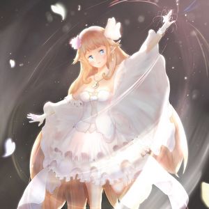 Preview wallpaper girl, elf, dress, anime, art, light