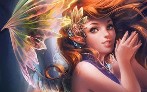 Preview wallpaper girl, elf, hair, wings