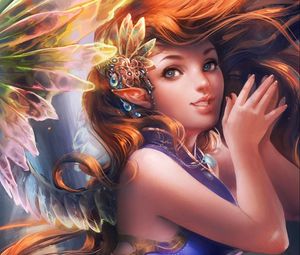 Preview wallpaper girl, elf, hair, wings