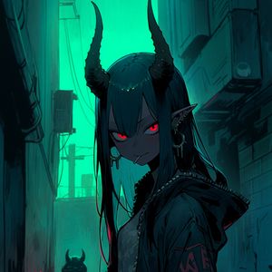 Preview wallpaper girl, elf, horns, piercing, anime