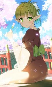 Preview wallpaper girl, elf, kimono, anime