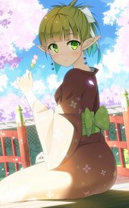 Preview wallpaper girl, elf, kimono, anime