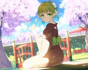 Preview wallpaper girl, elf, kimono, anime