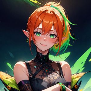Preview wallpaper girl, elf, red, anime, art