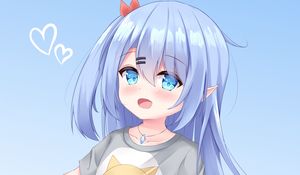 Preview wallpaper girl, elf, smile, anime, art, cartoon